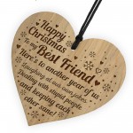 Christmas Gift For Best Friend Engraved Wood Heart Friendship