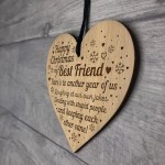 Christmas Gift For Best Friend Engraved Wood Heart Friendship