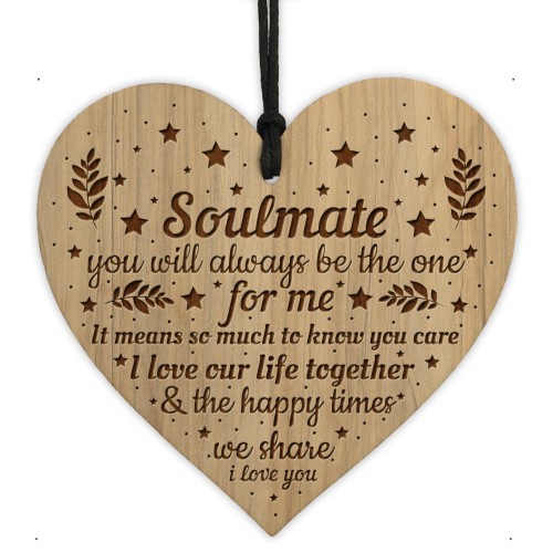 Soulmate Gifts Heart Plaque Engraved Gift For Anniversary