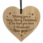 Special Christmas Gift For Friend Neighbour Engraved Wood Heart