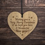 Special Christmas Gift For Friend Neighbour Engraved Wood Heart