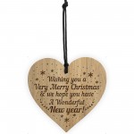 Special Christmas Gift For Friend Neighbour Engraved Wood Heart