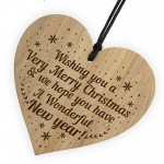 Special Christmas Gift For Friend Neighbour Engraved Wood Heart