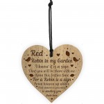 Red Robin Memorial Sign Hanging Engraved Heart Wall Memorial