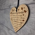 Red Robin Memorial Sign Hanging Engraved Heart Wall Memorial