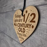 Funny Joke 50th Birthday Gift For Him Her Engraved Wood Heart