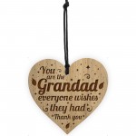 THANK YOU GRANDAD Gift Engraved Heart Grandad Birthday Xmas