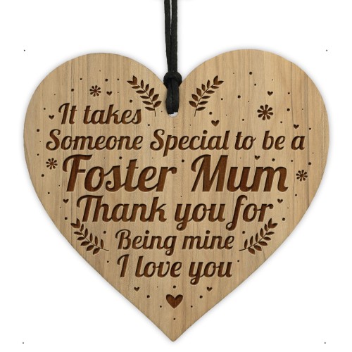 Special Foster Mum Gift For Birthday Christmas Engraved Heart