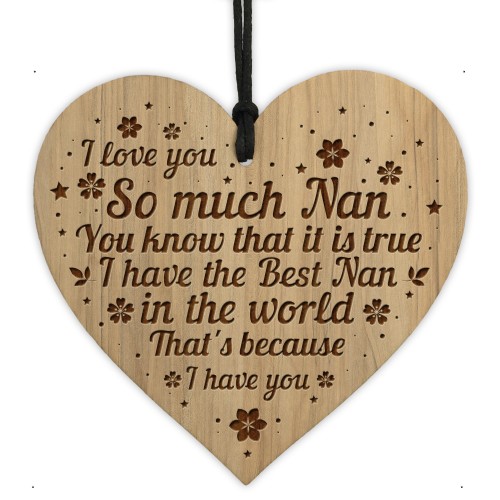 Best Nan Gift For Birthday Christmas Engraved Heart Grandparent