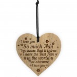 Best Nan Gift For Birthday Christmas Engraved Heart Grandparent