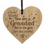 Engraved Grandad Gifts For Him Wood Heart Birthday Christmas