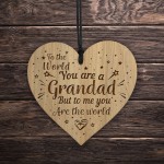 Engraved Grandad Gifts For Him Wood Heart Birthday Christmas