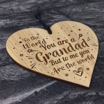 Engraved Grandad Gifts For Him Wood Heart Birthday Christmas