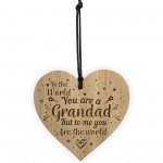 Engraved Grandad Gifts For Him Wood Heart Birthday Christmas