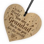 Engraved Grandad Gifts For Him Wood Heart Birthday Christmas