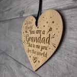 Engraved Grandad Gifts For Him Wood Heart Birthday Christmas