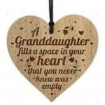 Gift For Granddaughter Engraved Heart Granddaughter Birthday