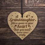 Gift For Granddaughter Engraved Heart Granddaughter Birthday