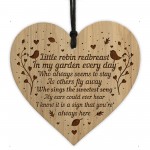 Robin Redbreast Memorial Sign Hanging Wall Sign Memorial Plaque