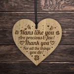 THANK YOU GIFT For Nan Engraved Heart Nan Plaque Nan Christmas