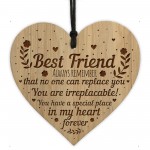 BEST FRIEND SIGN Engraved Heart Thank You Best Friend Birthday