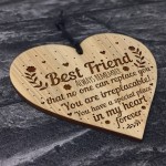 BEST FRIEND SIGN Engraved Heart Thank You Best Friend Birthday