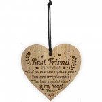 BEST FRIEND SIGN Engraved Heart Thank You Best Friend Birthday