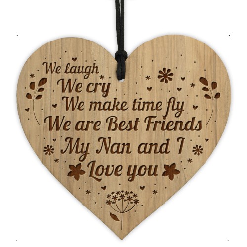 NAN GIFT Birthday Christmas Gift Engraved Heart Grandparent Gift