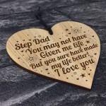 STEP DAD GIFTS Engraved Heart Thank You Step Dad Gift Birthday