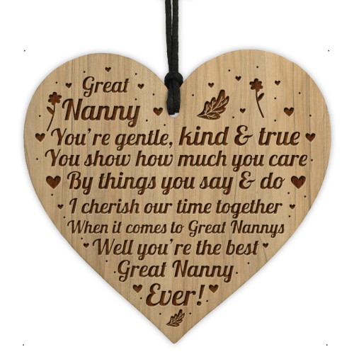 Thank You Great Nanny Gift Engraved Heart Grandparent Gifts