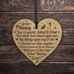 Thank You Great Nanny Gift Engraved Heart Grandparent Gifts