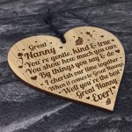 Thank You Great Nanny Gift Engraved Heart Grandparent Gifts