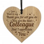 Thank You Gift For Colleague Engraved Heart Friendship Sign