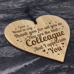 Thank You Gift For Colleague Engraved Heart Friendship Sign