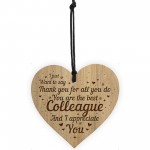 Thank You Gift For Colleague Engraved Heart Friendship Sign