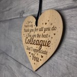 Thank You Gift For Colleague Engraved Heart Friendship Sign