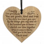 Uncle Gifts Novelty Uncle Birthday Christmas Gift Engraved Heart