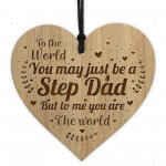 Step Dad Plaque Engraved Heart Birthday Christmas Gift For Dad