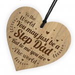 Step Dad Plaque Engraved Heart Birthday Christmas Gift For Dad