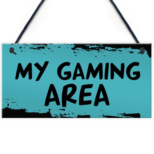 Gaming Area Hanging Games Room Plaque For Boys Bedroom Gift