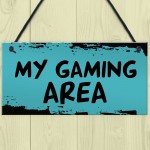 Gaming Area Hanging Games Room Plaque For Boys Bedroom Gift