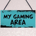 Gaming Area Hanging Games Room Plaque For Boys Bedroom Gift