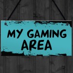 Gaming Area Hanging Games Room Plaque For Boys Bedroom Gift