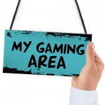 Gaming Area Hanging Games Room Plaque For Boys Bedroom Gift