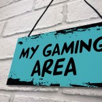 Gaming Area Hanging Games Room Plaque For Boys Bedroom Gift