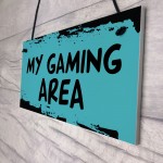 Gaming Area Hanging Games Room Plaque For Boys Bedroom Gift