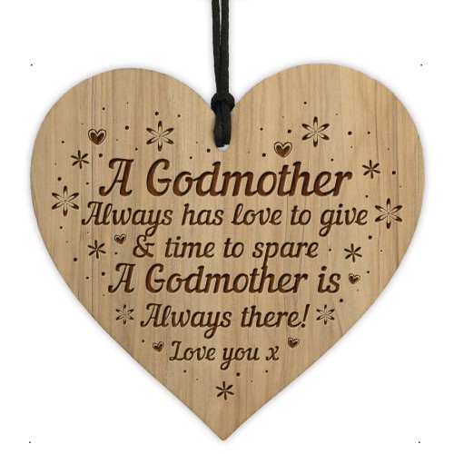 Godmother Plaque Engraved Heart Godmother Birthday Gift