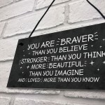 Braver Stronger Beautiful Friendship Sign Hanging Wall Decor