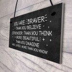 Braver Stronger Beautiful Friendship Sign Hanging Wall Decor