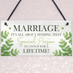 Marriage Gifts For Couple Plaque Marriage Sign Anniversary Gift 